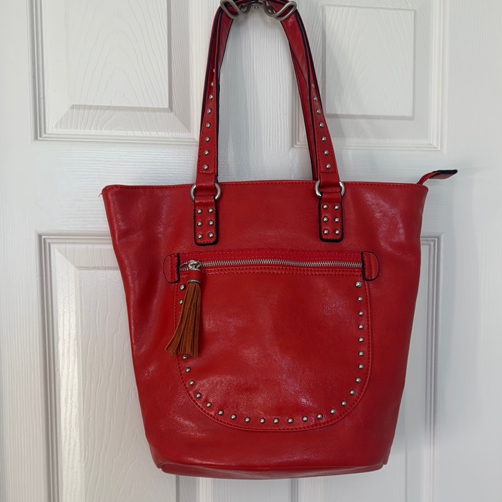 Orange Tote Bag with Tassel
